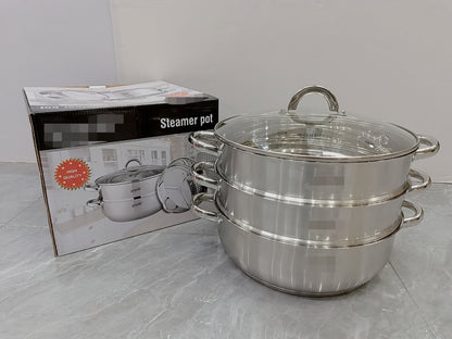 3 Tier Stainless Steel Steamer Pot for Cooking - Wholesale Kitchenware