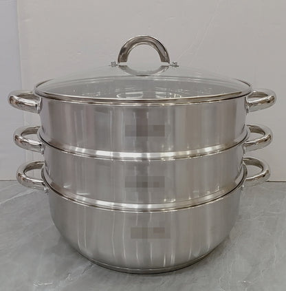 3 Tier Stainless Steel Steamer Pot for Cooking - Wholesale Kitchenware