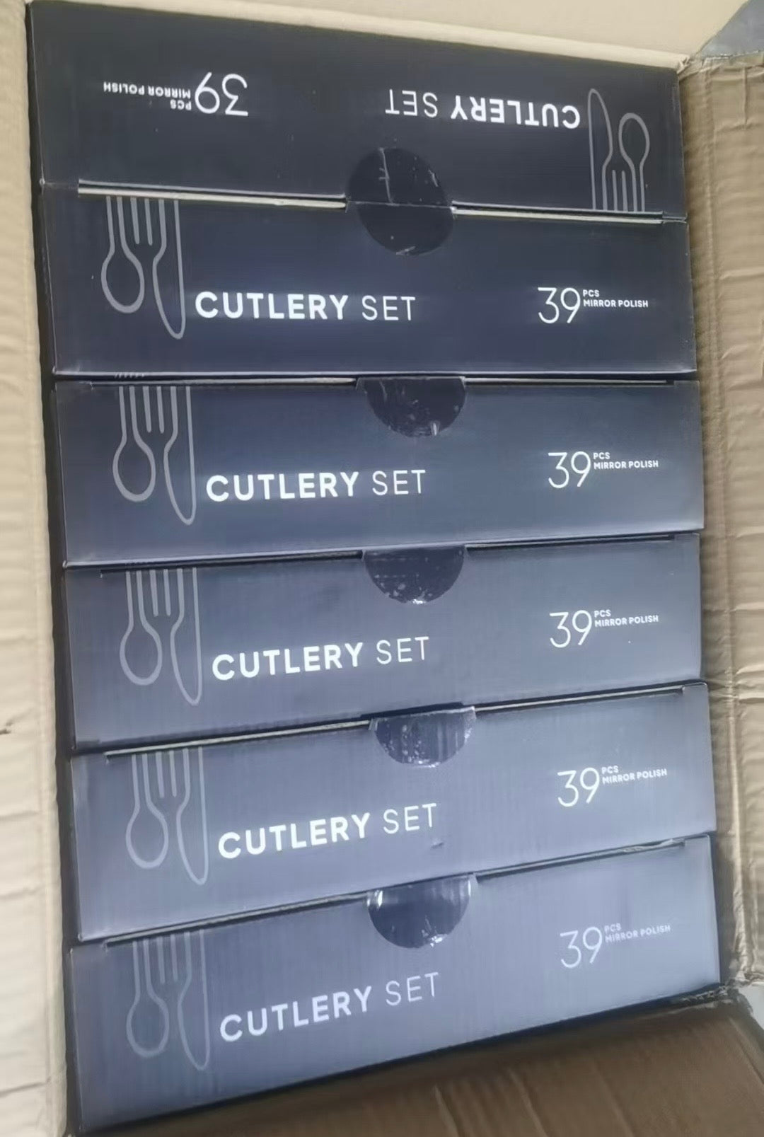 39-Piece Stainless Steel Cutlery Gift Set - Knives, Forks, Spoons, Serving Utensils - Wholesale Kitchenware