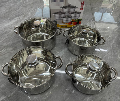 8PCS Cookware Set - 3.9L, 5.1L, 6.6L, 8.2L - Wholesale Kitchenware
