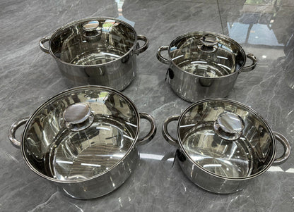 8PCS Cookware Set - 3.9L, 5.1L, 6.6L, 8.2L - Wholesale Kitchenware