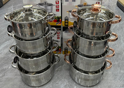 8PCS Cookware Set - 3.9L, 5.1L, 6.6L, 8.2L - Wholesale Kitchenware